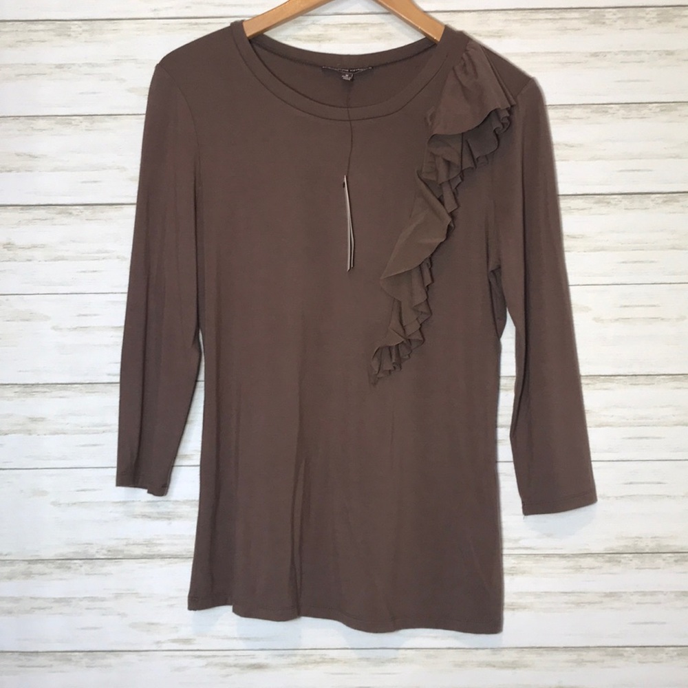 Adrienne Vittadini ruffle top size medium NWT